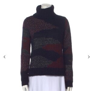 Veronica Beard Naledi Intarsia Turtleneck Sweater Size Medium